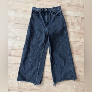 Abercrombie & Fitch washed black Wide-Leg Jeans